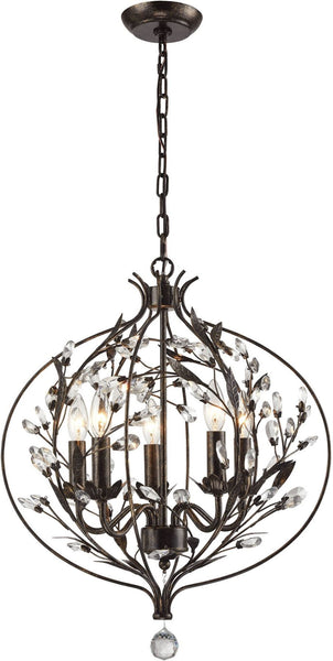Circeo 5 Light Chandelier In Deep Rust