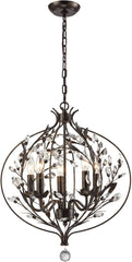Circeo 5 Light Chandelier In Deep Rust