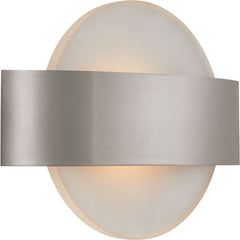 Saturn 1 Light Sconce In Matte Satin Nickel With Sandblasted Starfire Glass