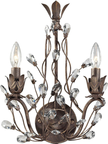 Sagemore 2 Light Wall Sconce In Bronze Rust
