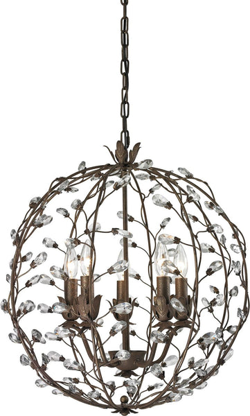 Sagemore 5 Light Pendant In Bronze Rust