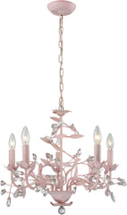 Circeo 5 Light Chandelier In Light Pink
