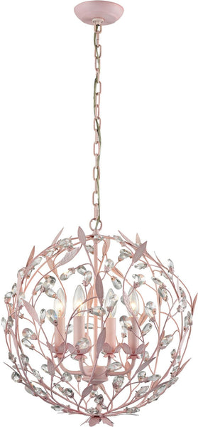 Circeo 4 Light Chandelier In Light Pink