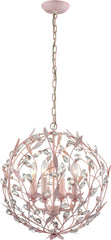 Circeo 4 Light Chandelier In Light Pink