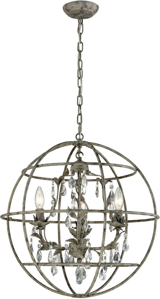 Bridget 3 Light Chandelier In Marbled Gray