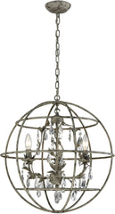 Bridget 3 Light Chandelier In Marbled Gray