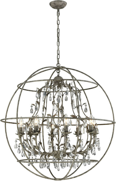 Bridget 8 Light Chandelier In Marble Gray