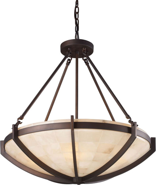 Spanish Mosaic 6 Light Pendant In Aged Bronze