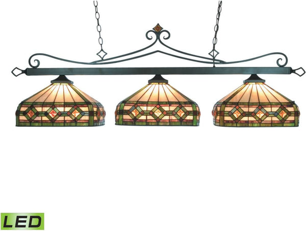 Tiffany Lighting 3 Light Led Billiard In Tiffany Bronze