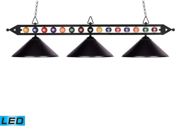 Designer Classics 3 Light Led Billiard In Matte Black
