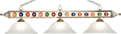 Designer Classics 3 Light Billiard Light In Satin Nickel Withglass