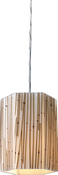 Modern Organics 1 Light Pendant In Polished Chrome and Bamboo Stem