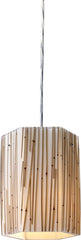 Modern Organics 1 Light Pendant In Polished Chrome and Bamboo Stem
