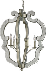 Mariana 4 Light Pendant In Speckled Silver