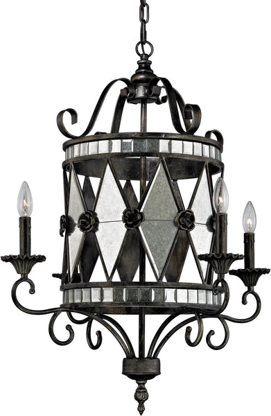 Mariana 4 Light Chandelier In Blackened Silver
