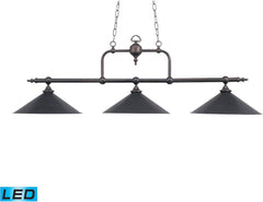 Designer Classics 3 Light Led Billiard In Tiffany Bronze
