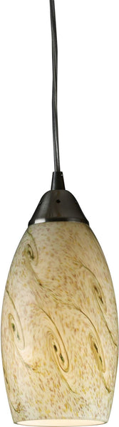 Galaxy 1 Light Led Pendant In Creamy Mint and Satin Nickel