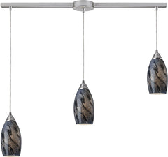 Galaxy 3 Light Pendant In Smoke and Satin Nickel