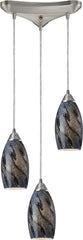 Galaxy 3 Light Pendant In Smoke and Satin Nickel