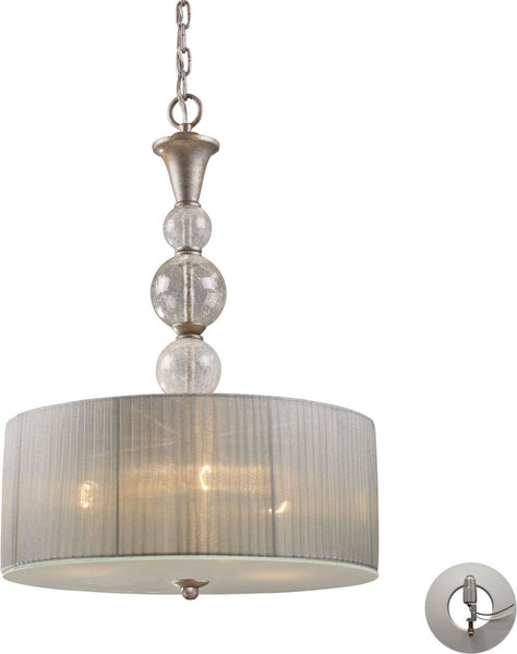 Alexis 3 Light Pendant In Antique Silver With Adapter Kit