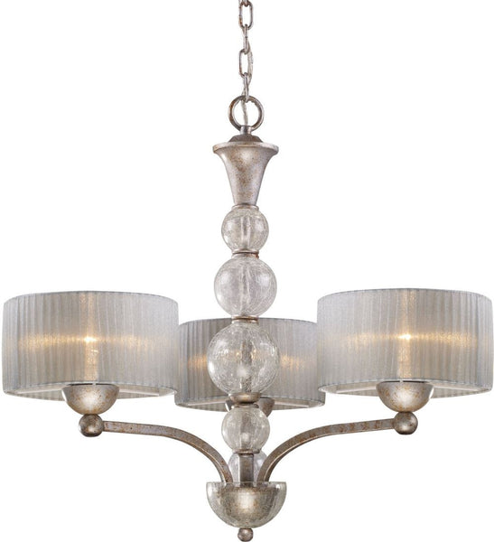 Alexis 3 Light Chandelier In Antique Silver