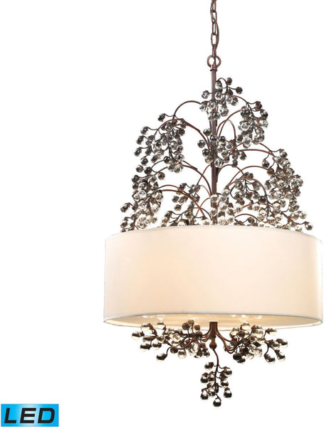 Winterberry 4 Light Led Chandelier In Antique Darkwood