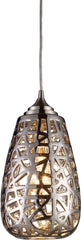 Nestor 1 Light Pendant In Polished Chrome and Chrome Plated Ceramic Shade
