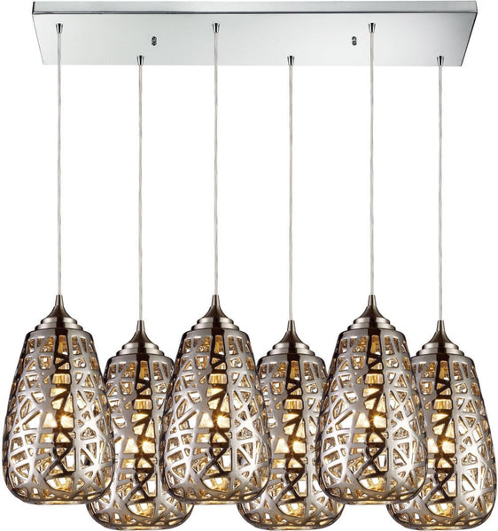 Nestor 6 Light Pendant In Polished Chrome