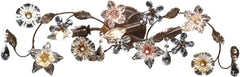 Cristallo Fiore 3 Light Vanity In Deep Rust With Crystal Florets