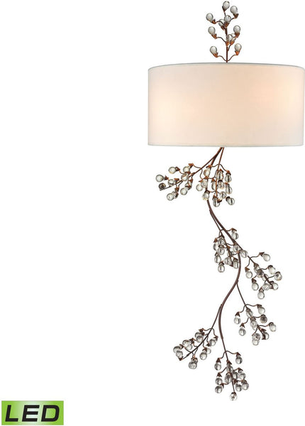 Winterberry 2 Light Led Wall Sconce In Antique Darkwood