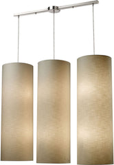Fabric Cylinder 12 Light Pendant In Satin Nickel