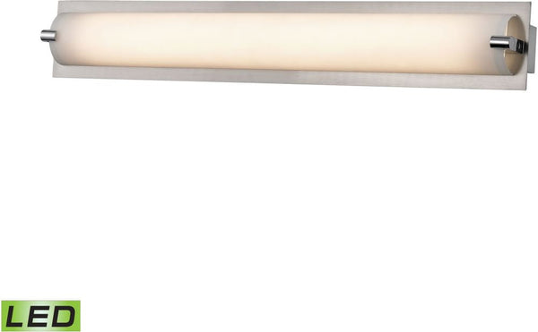 Piper Led Small Vanity In Matte Satin Nickel and White Opal