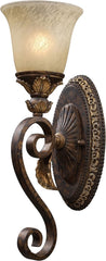 Regency 1 Light Vanity In Burnt Bronze and Gold Leaf