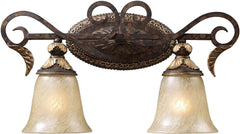 Regency 2 Light Vanity In Burnt Bronze and Gold Leaf