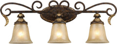 Regency 3 Light Vanity In Burnt Bronze and Gold Leaf