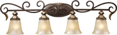 Regency 4 Light Vanity In Burnt Bronze and Gold Leaf