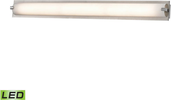 Piper Led Medium Vanity In Matte Satin Nickel and White Opal