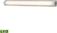 Piper Led Medium Vanity In Matte Satin Nickel and White Opal