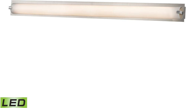 Piper Led Large Vanity In Matte Satin Nickel and White Opal