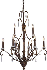 Emilion 9 Light Chandelier In Burnt Bronze