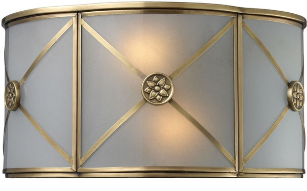 Preston 2 Light Wall Sconce In Brushed Brass