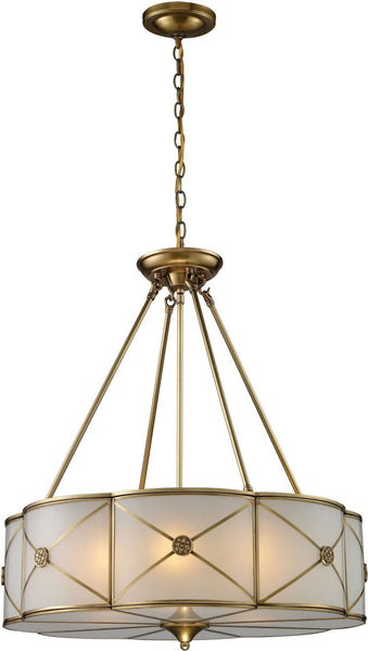 Preston 6 Light Pendant In Brushed Brass