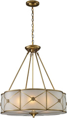 Preston 6 Light Pendant In Brushed Brass