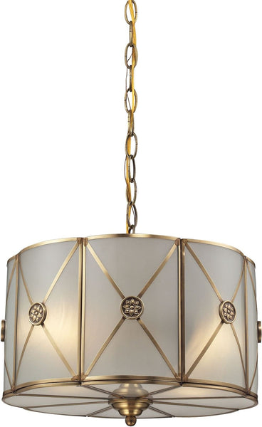 Preston 2 Light Pendant In Brushed Brass