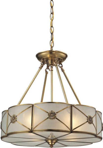 Preston 4 Light Pendant In Brushed Brass