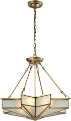 Decostar 4 Light Pendant In Brushed Brass