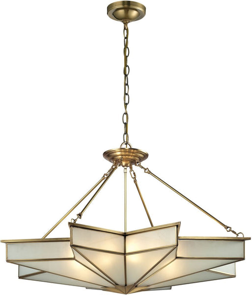 Decostar 8 Light Pendant In Brushed Brass