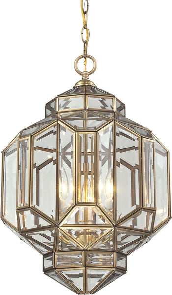 Lavery 3 Light Pendant In Brushed Brass