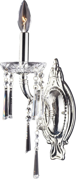 Princess 1 Light Wall Sconce In Polished Silver With Silk String Shade