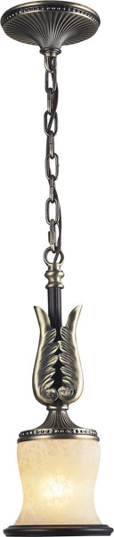 Georgian Court 1 Light Pendant In Antique Bronze and Dark Umber